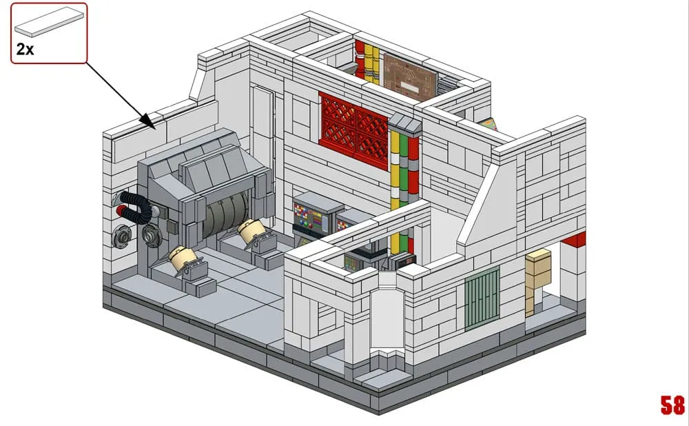 TOS Emergency Manual Monitor Engineering Room Part 2 Lego moc model building instructions